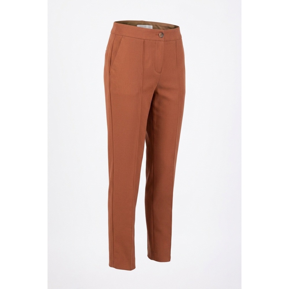 Express Womens High Rise Ankle Pants Rust Brown Slim Fit Tapered Trousers 4R